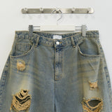 Western Destroyed Bermuda Pants