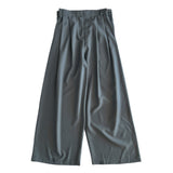 Grace Two-Tuck Button Wide Long Slacks