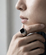 NR-301 Black Onyx Square Signet Ring