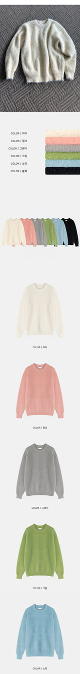 [F/W] ベーシックアンゴララウンドネックニット(6color)