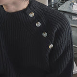 ASCLO モックネックショルダーボタンニット (4color)