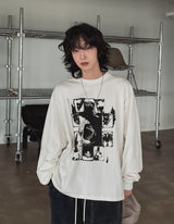 レムプリントロングスリーブTシャツ