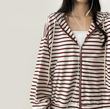 Itta Overfit Stripe Dangara Hooded Zip-Up
