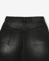 bermuda half denim pants [ BLACK ]