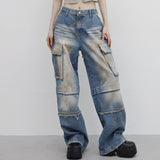 (Unisex) Bison Cargo Wide Denim