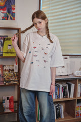 ディノステッチ刺繍半袖Tシャツ