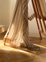 woody green stripe chiffon curtain (135x230cm/stick type)