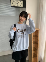 [unisex] スコムレタリングオーバースウェットシャツ