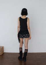 EYELET FRILL SLEEVELESS