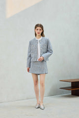 CHERISH TWEED SKIRT PANTS / SKY BLUE