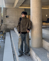 [Lined Fur] Weave Corduroy Hood Jacket