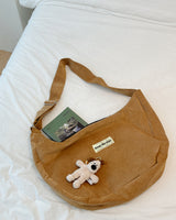 【MADE】Corduroy Big Cross Bag - Camel