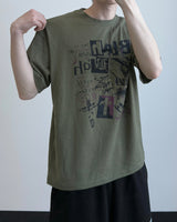 ブラグルプリントオーバーフィットショートスリーブTシャツ