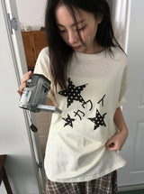 [unisex] Yuuji Star Printing Dot Short Sleeve Tee