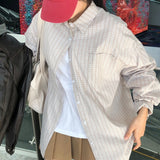 Berui Oversized Fit Boxy Fit Knitted Checkered Shirt Shirt [MANDARINETREE ONLY]