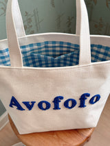 Signature canvas check tote bag