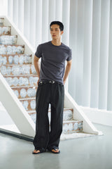 Cool curve half t-shirts(Charcoal)