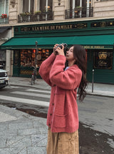 Wood Ribbed Pocket Knit Cardigan