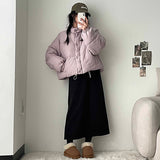 Blver wool back slit long skirt