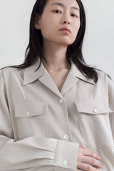 Stretch roll up shirt, Beige