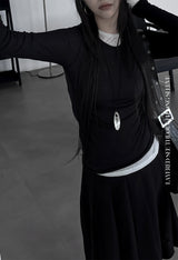 layered see-through long sleeve T (4color)
