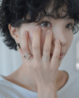 [925SILVER] FLOW LINE HEART DAILY RING