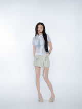 PLEATES WRAP SKIRT [IVORY]