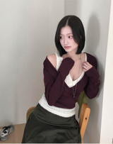 ヌディヘアラップVノースリーブトップ