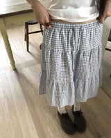 カミングシープスキンチェックカンカンバンディングミディスカート