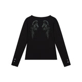 (DUC) GA Henley-Neck Long Sleeve Black