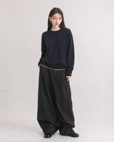 (UNISEX) カラーブロック ラウンド ニット