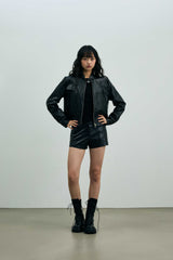 CLARI FAUX MICRO PANTS / BLACK