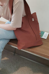 Twill simple line bag - brick
