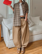 Clear Balloon Wide Cotton Pants