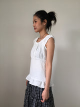 Flower ombre shirring blouse (2color)