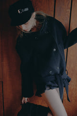 アンバーベルトダブルコート black