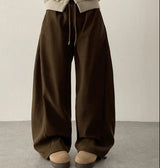 Rutte Corduroy Side Pin Tuck Slit Banding Wide Pants