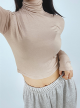 (SPECIAL PLANNED PRICE❤LONG & SHORT❤5 COLORS❤) GLAMOUR SLIM-FIT STRETCH LONG-SLEEVE TURTLE-NECK TOP