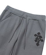 クロスパッチードピストルスウェットパンツ_ベージュ