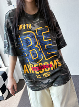 レニウム ミリタリー カモ レター パッチ ショートスリーブ Tシャツ 2カラー
