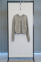Button Line Hood Zip-Up (Melange)