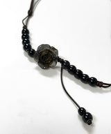 vintage black rose knot necklace