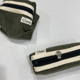 Clam ラウンドポーチ _ コーデュロイカーキ
