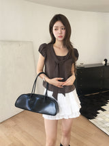 Olive tie blouse