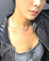 melting two chain necklace