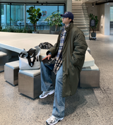  Reverseable Quilted Long Padded Night Jacket