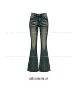 Cya Cat Washed Bootcut Denim Pants