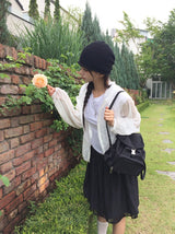 イデュル レイヤード リブ リボン ビスチェ ショートスリーブ Tシャツ