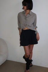DOUBLE COLLAR SHIRT_KHAKI GRAY