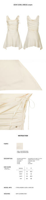 DEW COWL DRESS cream